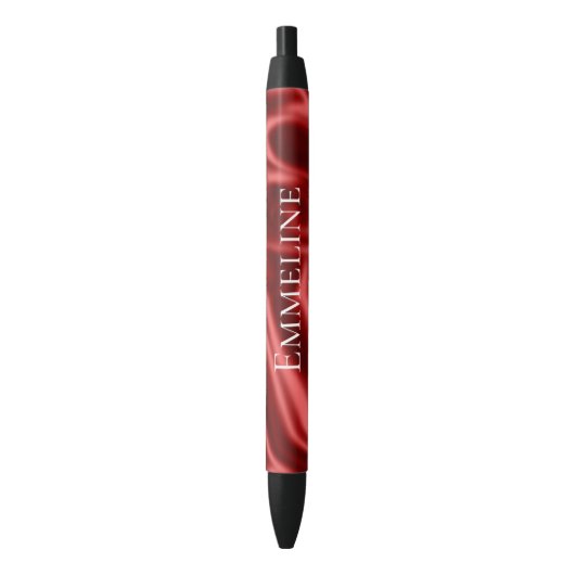 Passion Red Romantische Faux Satin Zwarte Inkt Pen (Voorkant Verticaal)