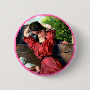 Passionate Lovers Kiss Valentijn Button