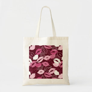 Passionate Red Pink Lips die het zoenen patroon Tote Bag