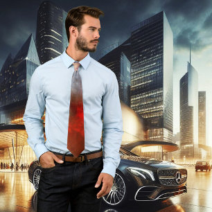 Passionate Red Space Abstract Art Stropdas