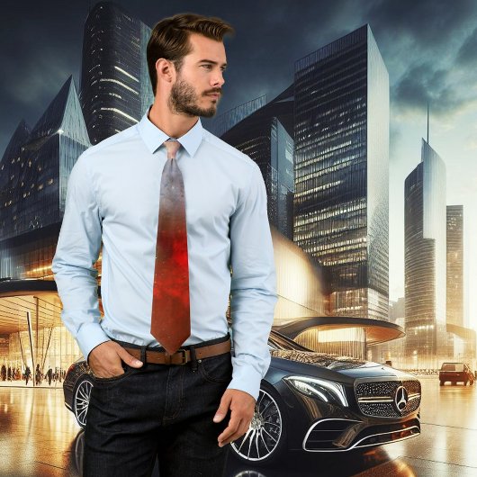 Passionate Red Space Abstract Art Stropdas