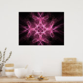 Passionate roze fractal Poster (Keuken)