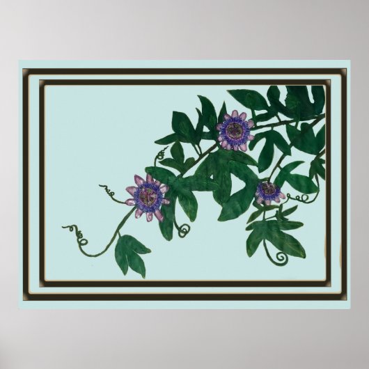 Passionflower Vine Print,  Poster (Semi-Gloss) (Devant)