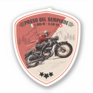 Passo del Sempione italiaanse snelweg voor de zwit Sticker