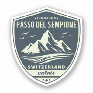 Passo del Sempione italiaanse zwitserse bergen mot Sticker
