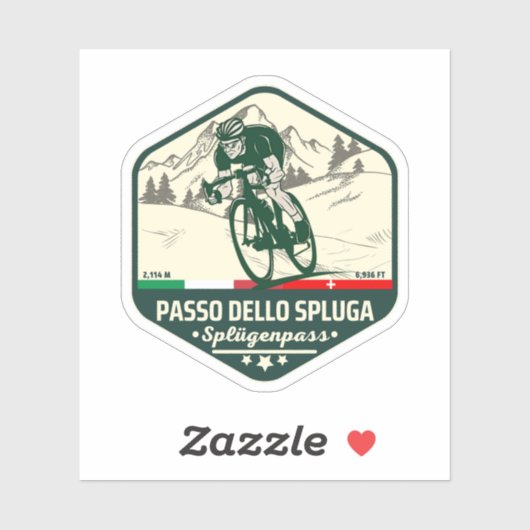 Passo dello Spluga italiaanse zwitserse bergen mot Sticker (Vel)