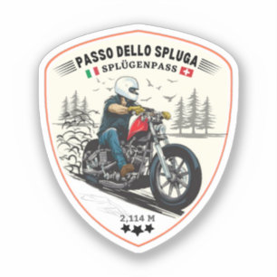 Passo dello Spluga italiaanse zwitserse bergen mot Sticker