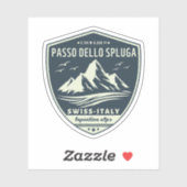 Passo dello Spluga italiaanse zwitserse bergen mot Sticker (Vel)