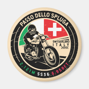 Passo Dello Spluga Italië Zwitserland Motorfiets Magneet