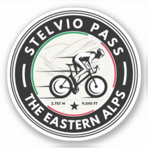 passo dello stelvio - stelvio pas italiaans fietse sticker