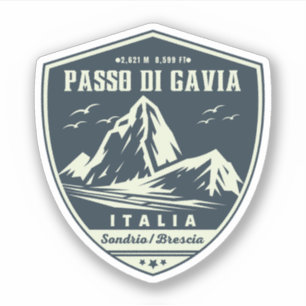 passo di gavia - gavia pass italian Mountain alps Sticker