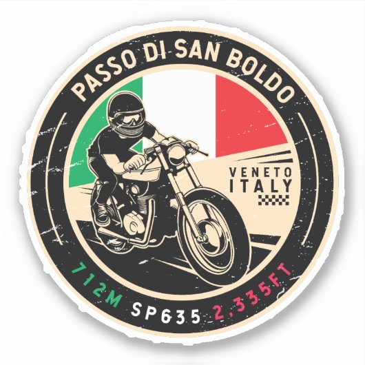 Passo di San Boldo San Boldo Pass motorfiets Sticker (Voorkant)