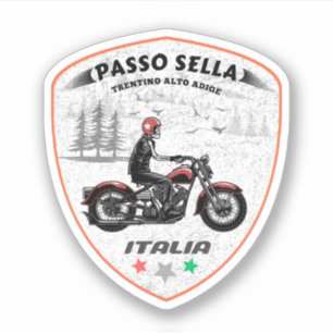 Passo Sella Italiaanse bergen motorreis Sticker