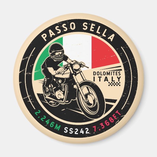 Passo Sella Italië | | Motorfiets Magneet (Voorkant)