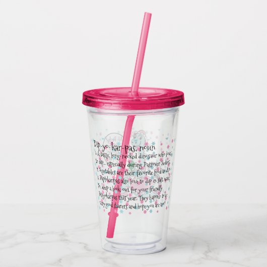 Passover Acryltumbler 16 oz Define Dipyokarpas Acryl Drinkbeker (Achterkant)