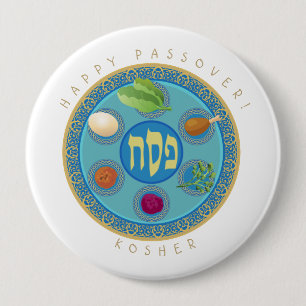 Passover Bord Kosher Pesach Ronde Button 4,0 Cm