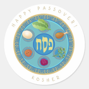 Passover Bord Kosher Pesach Ronde Sticker