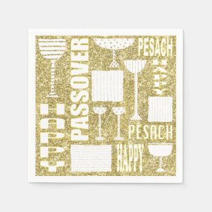 Passover Cocktail Napkins "PASSOVER GOLD Pattern" Servet