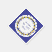 Passover Cocktail servetten Blauw/Gele Sterpatroon (Hoek)