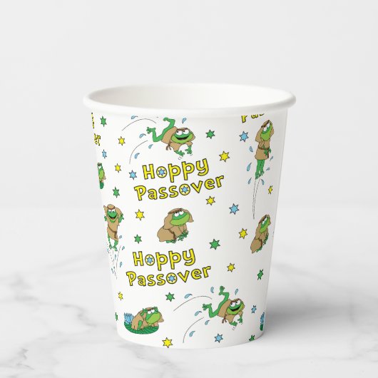 Passover Custom Paper Cups "Hoppy Passover!" Papieren Bekers (Achterkant)
