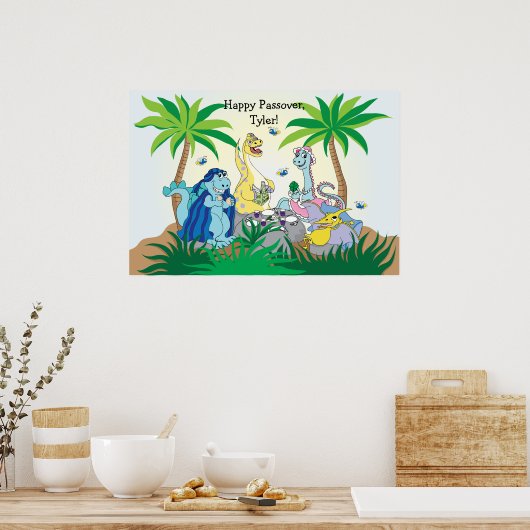 Passover Dinosaur Seder Poster 20 x 24 Matt Finish (Keuken)
