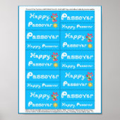 Passover Fabric Font Tulips Star van David Labels Poster (Voorkant)