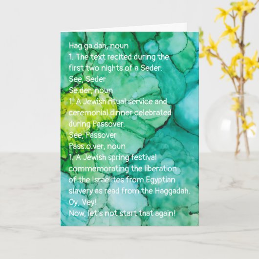 Passover Funny Define Haggadah Kaart (Gele Bloem)