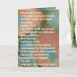 Passover Funny Define Haggadah Shades of Colors Kaart