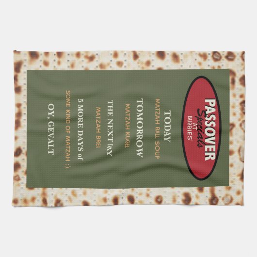 Passover Funny Menu Kitchen Towel Theedoek (Horizontaal)