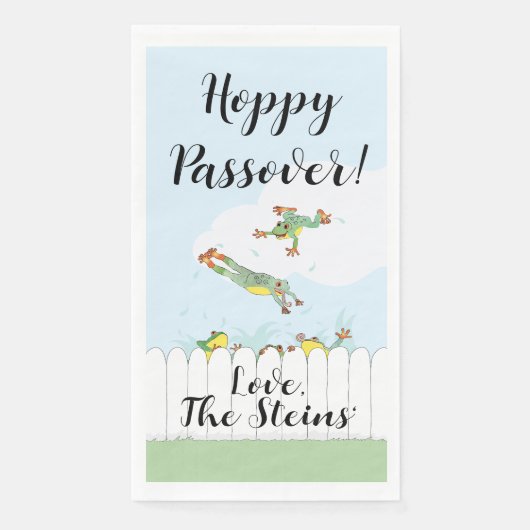 Passover Guest Towel Napkins Hoppy Passover Servet (Voorkant)