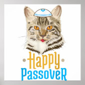 Passover Happy Passover Cat Funny Seder Jwish Poster (Voorkant)