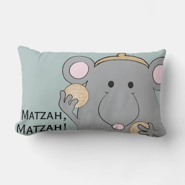 Passover Lumbar Pillow "Matzah, Matzah!" Kussen (Voorkant)