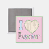 Passover Magnet 2" Square "I Love Passover" Magneet (Voorkant / Achterkant)
