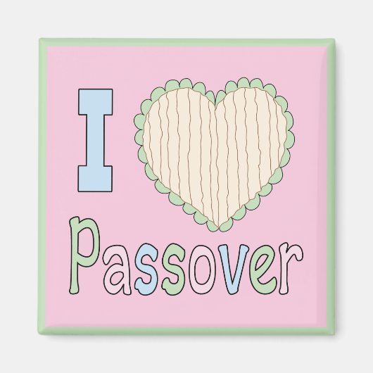 Passover Magnet 2" Square "I Love Passover" Magneet (Voorkant)