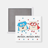 Passover Magnet Square "Matzoh Mannen" Magneet (Voorkant / Achterkant)