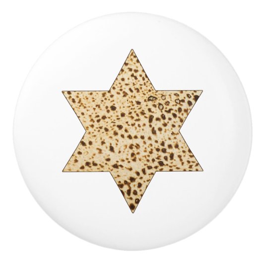 Passover Matzah Bread Star van David Keramische Knop (Voorkant)