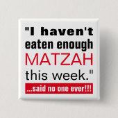 Passover Matzah Funny Vierkante Button 5,1 Cm (Voorkant)