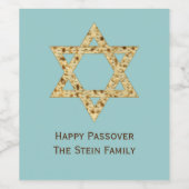 Passover Matzoh Star van David Wijn Etiket (Enkel label)