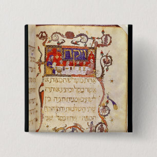 Passover Meal, Noord-Spanje Vierkante Button 5,1 Cm