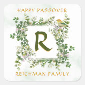 Passover Monogram Seder Floral Sticker (Voorkant)