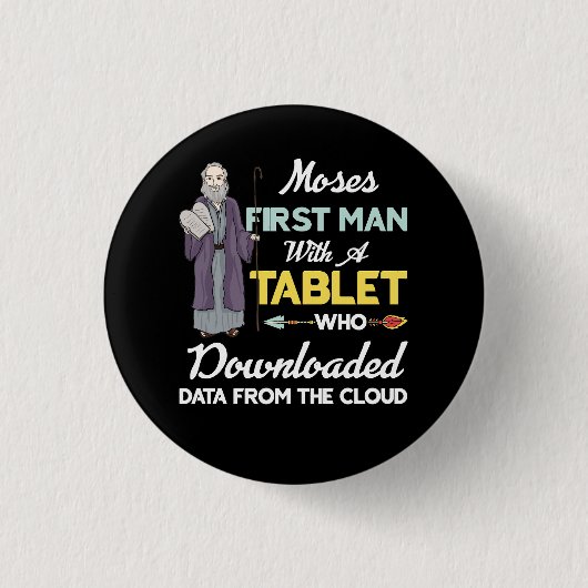 Passover Moses eerste man downloadde gegevens van Ronde Button 3,2 Cm (Voorkant)