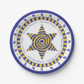 Passover Paper Bord Blue/Yellow Star Pattern (Voorkant)
