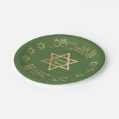 Passover Paper Bord "Gold Jerusalem Star"-patroon (Gekanteld)