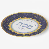 Passover Personalized Seder Jerusalem Navy/Gold Papieren Bordje (Gekanteld)