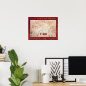 Passover Pesach Lamb Torah Scroll Doorpost Herbs Poster (Thuiskantoor)