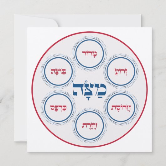 Passover Pesach Seder Bord Hebreeuws Modern (Voorkant)