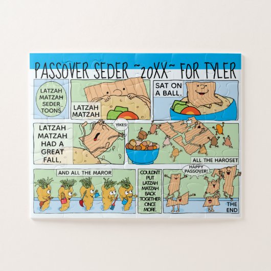 Passover Puzzle Funny Seder Toons Legpuzzel (Horizontaal)