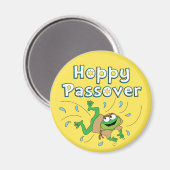 Passover Round Magnet "Hoppy Passover" Magneet (Voorkant / Achterkant)