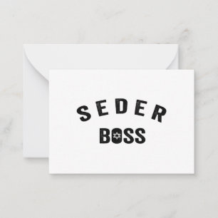 Passover Seder Boss My Rules Jewish Funny Gift Notitiekaartje