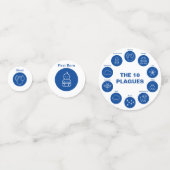 Passover Seder De 10 Plagues Blue en White Confetti (Voorkanten)